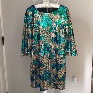 Yamycka Sleeved Sequin Shift Dress